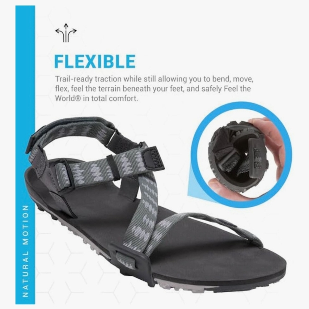Flexible Black and Gray Sandals